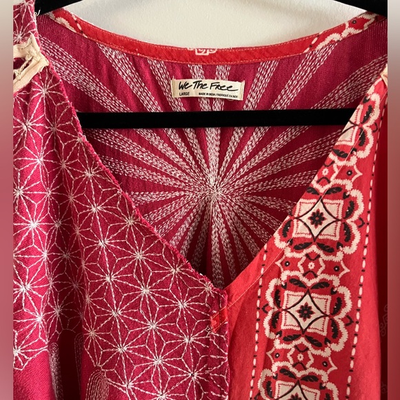 Free People Thunder Road Tee Red Vintage Red - Picture 5 of 8